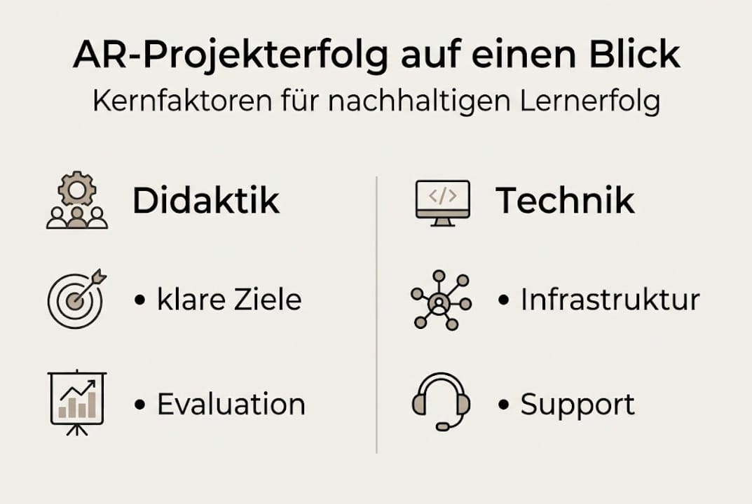 Übersicht: Erfolgsfaktoren für den Einsatz von Augmented Reality in Didaktik und Technik