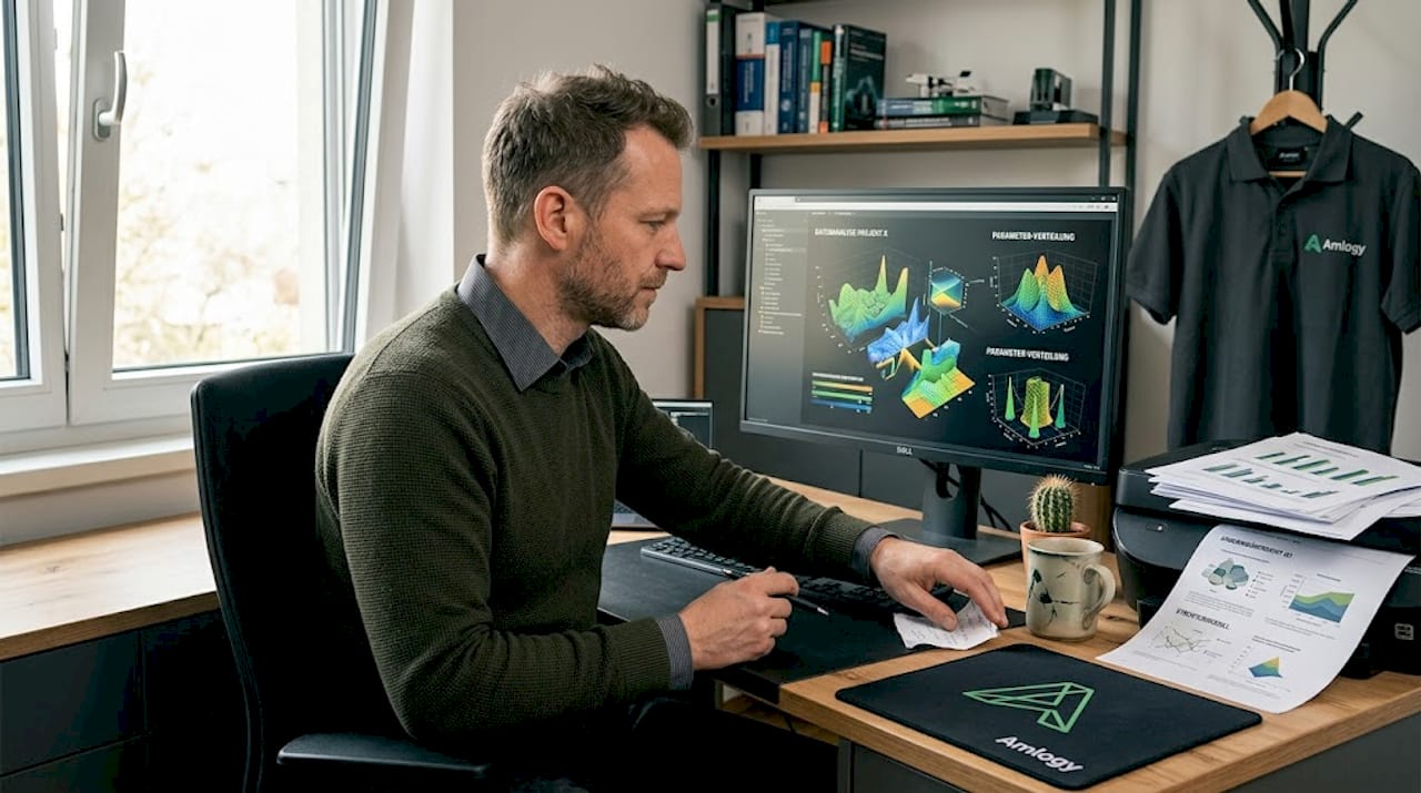 Ein Wissenschaftler wertet am Computerbildschirm seine Forschungsdaten aus.