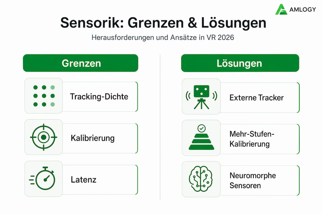 Infografik: Sensorische Herausforderungen und Lösungsansätze in der virtuellen Realität