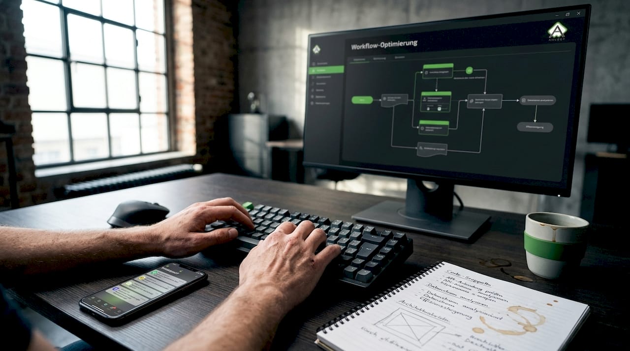 Hände, die an Workflow-Tools arbeiten