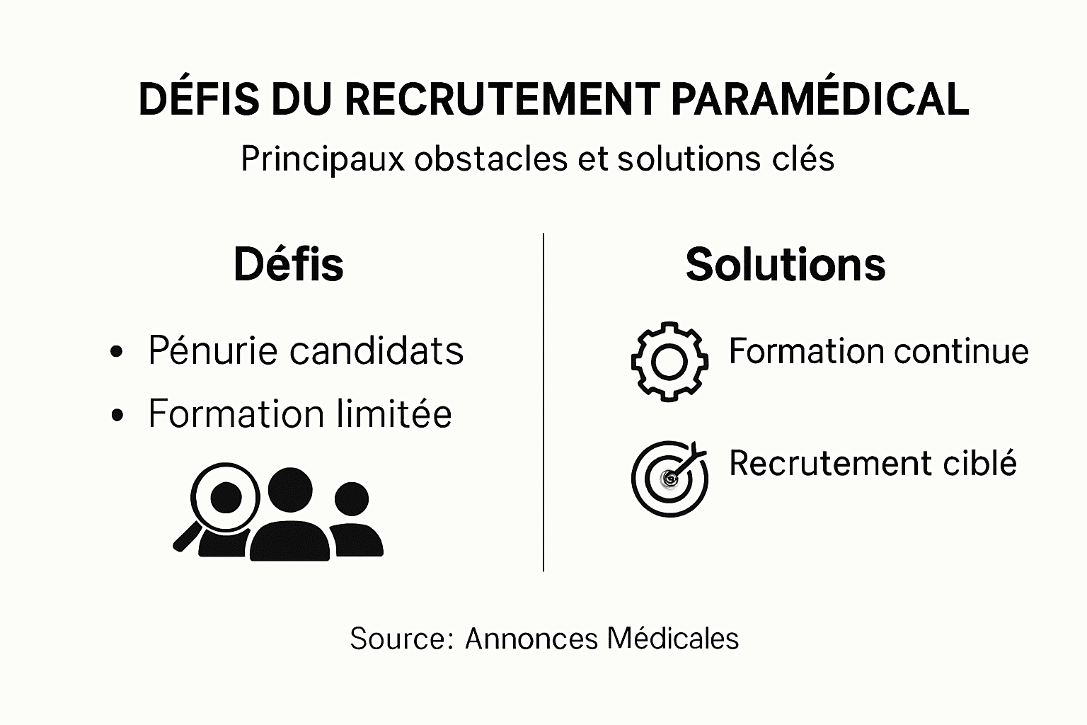Infographie : panorama des enjeux et pistes de solutions pour le recrutement dans le secteur paramédical
