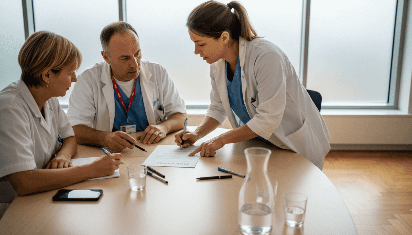 Réunion entre médecins pour élaborer le profil de poste