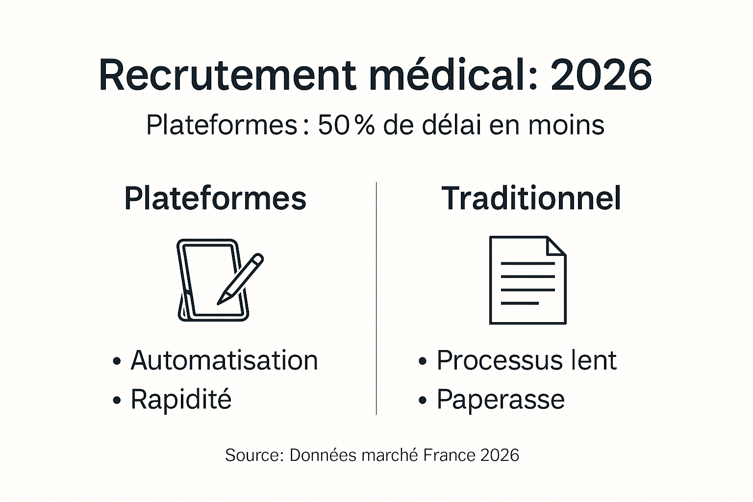 Infographie : analyse des différences entre le recrutement en ligne et les méthodes classiques
