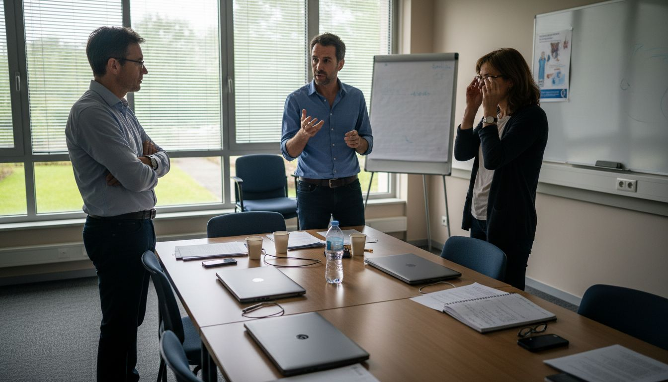 Les responsables hospitaliers échangent autour de la transformation numérique de leur établissement.