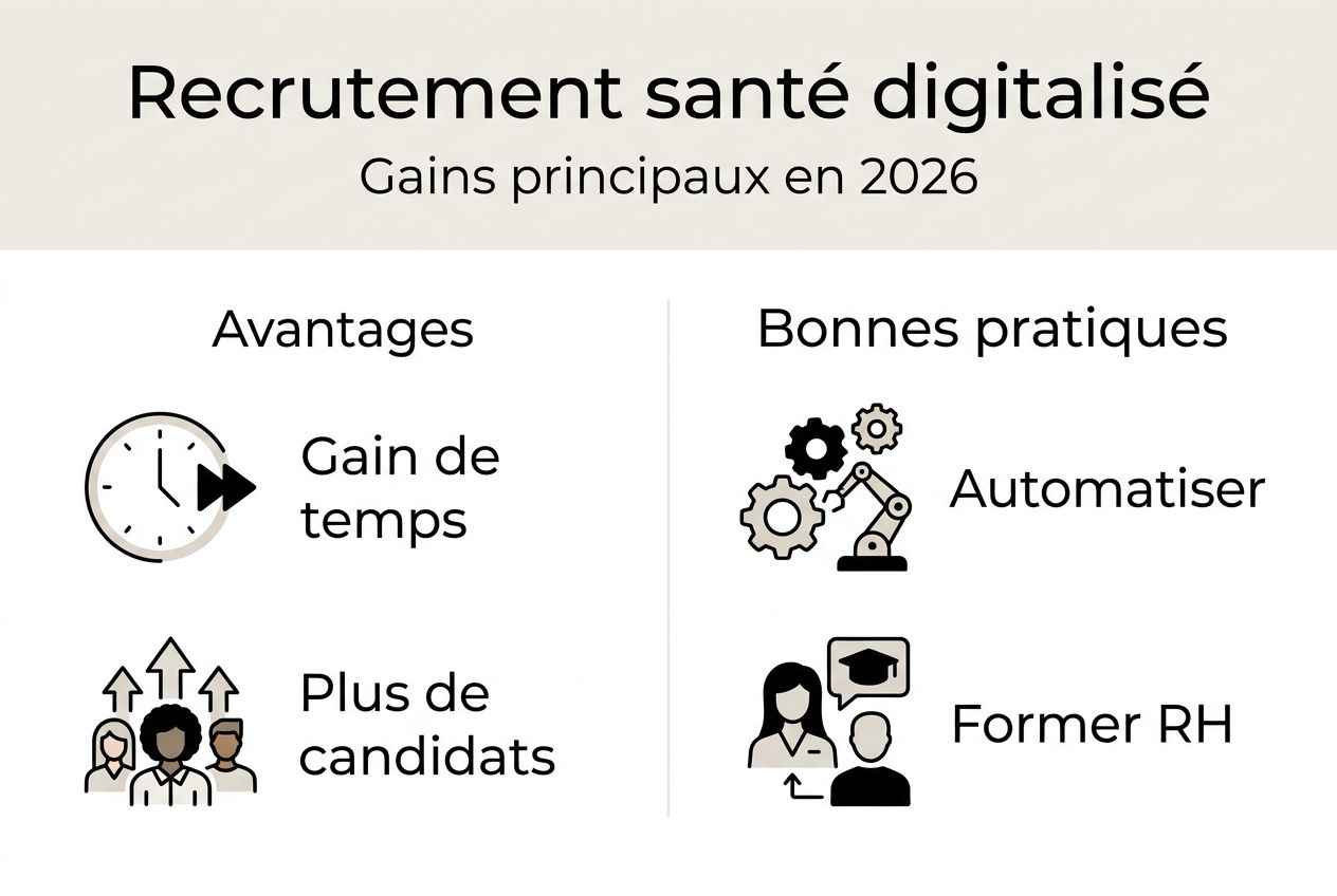 Visuel sur les bénéfices et les usages de la transformation digitale dans le secteur de la santé