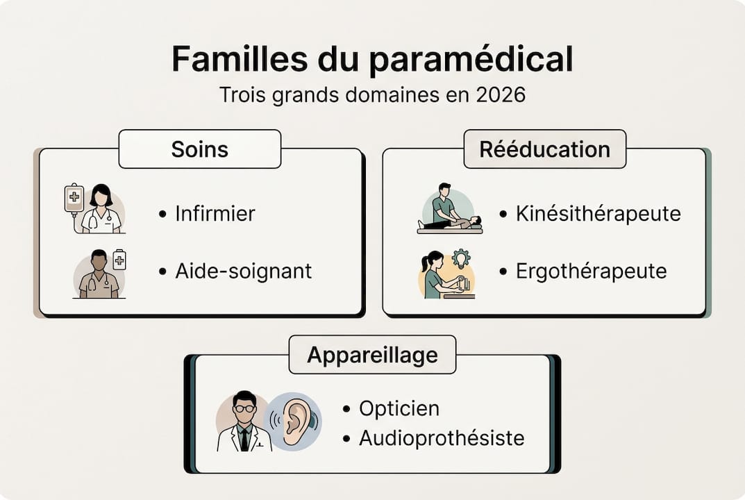 Panorama illustré des principaux métiers du secteur paramédical