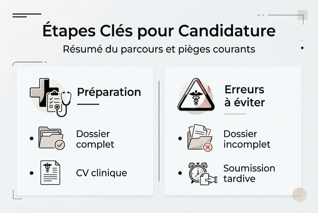 Infographie : les étapes clés d’une candidature et les pièges à éviter
