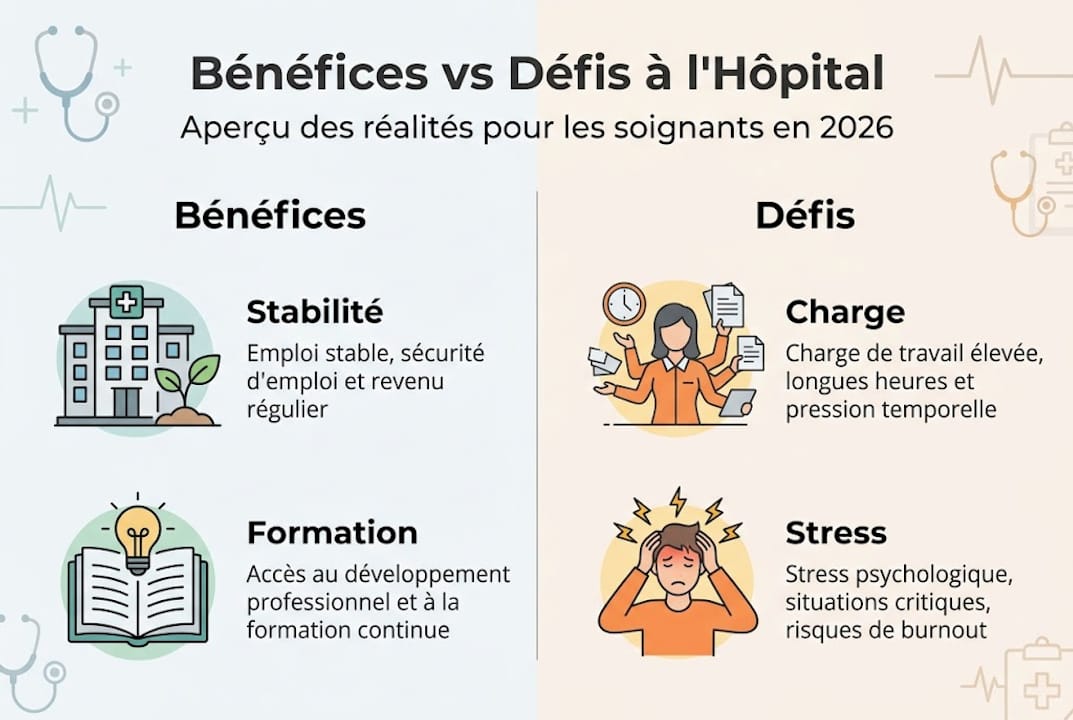Infographie : atouts et enjeux du métier hospitalier