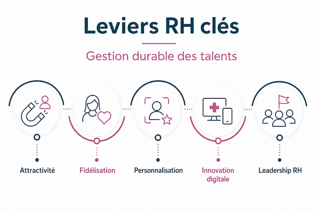 Schéma des principaux leviers RH à l’hôpital