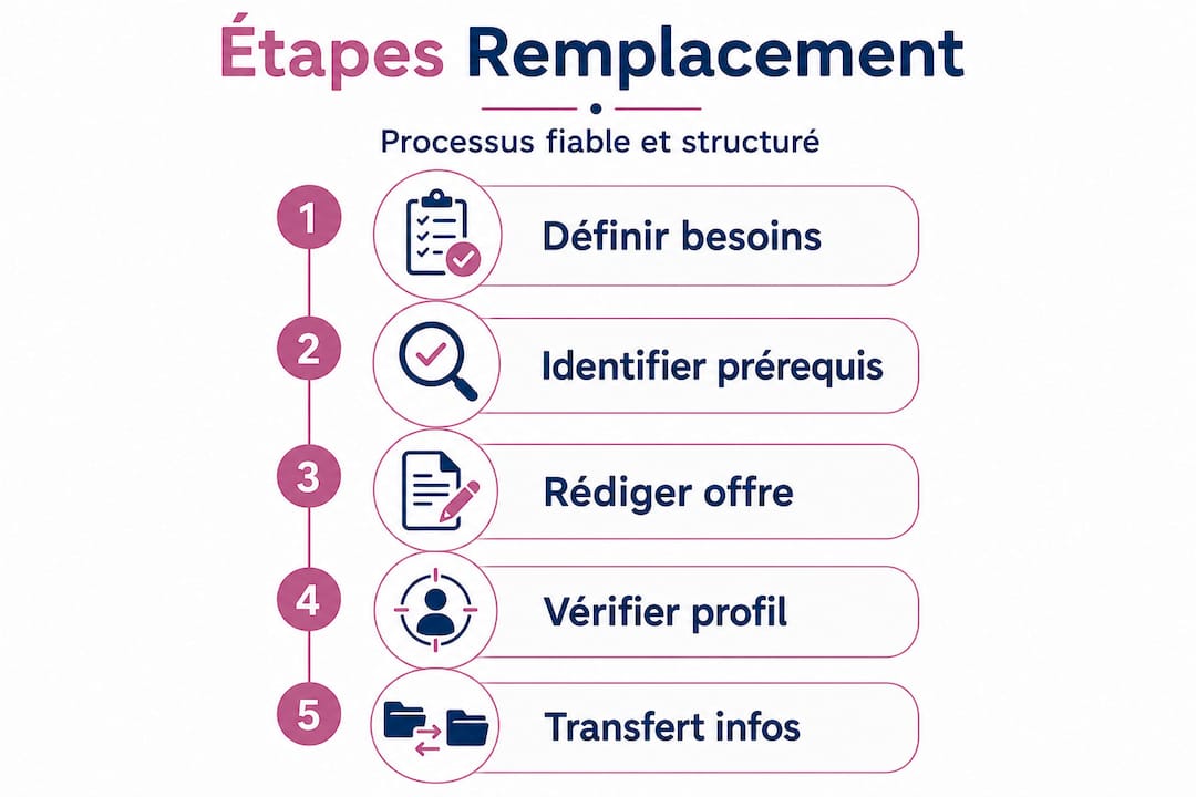 Infographie : les étapes clés pour choisir un remplaçant dans le secteur de la santé