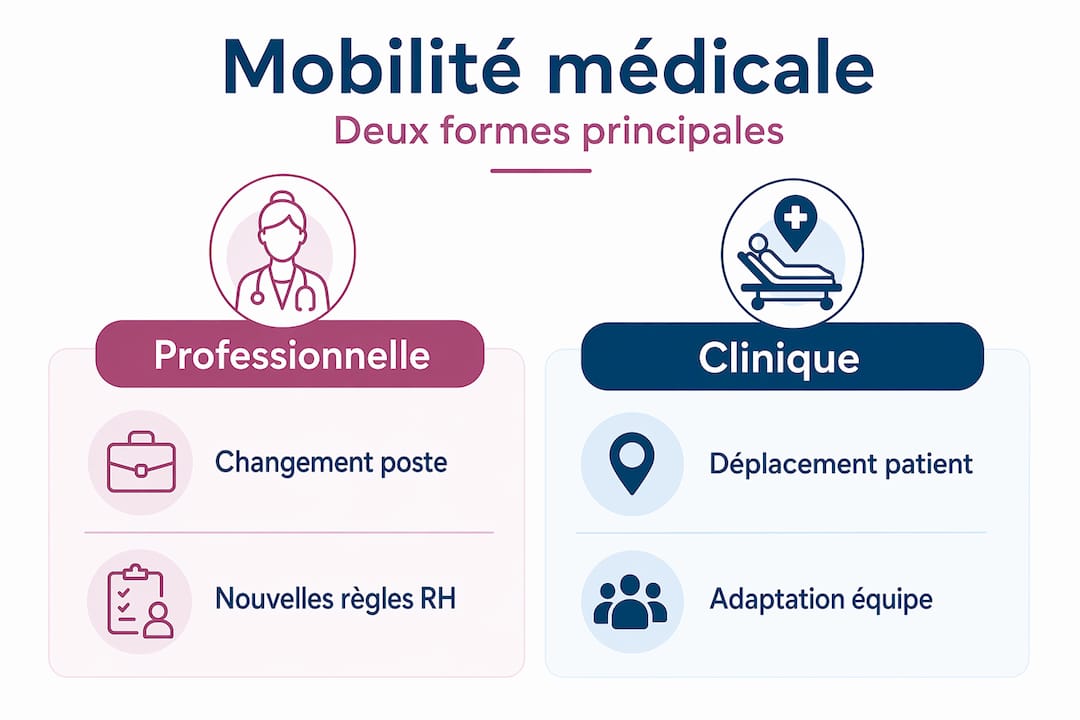 Visuel comparatif des différentes solutions de mobilité pour les professionnels de santé
