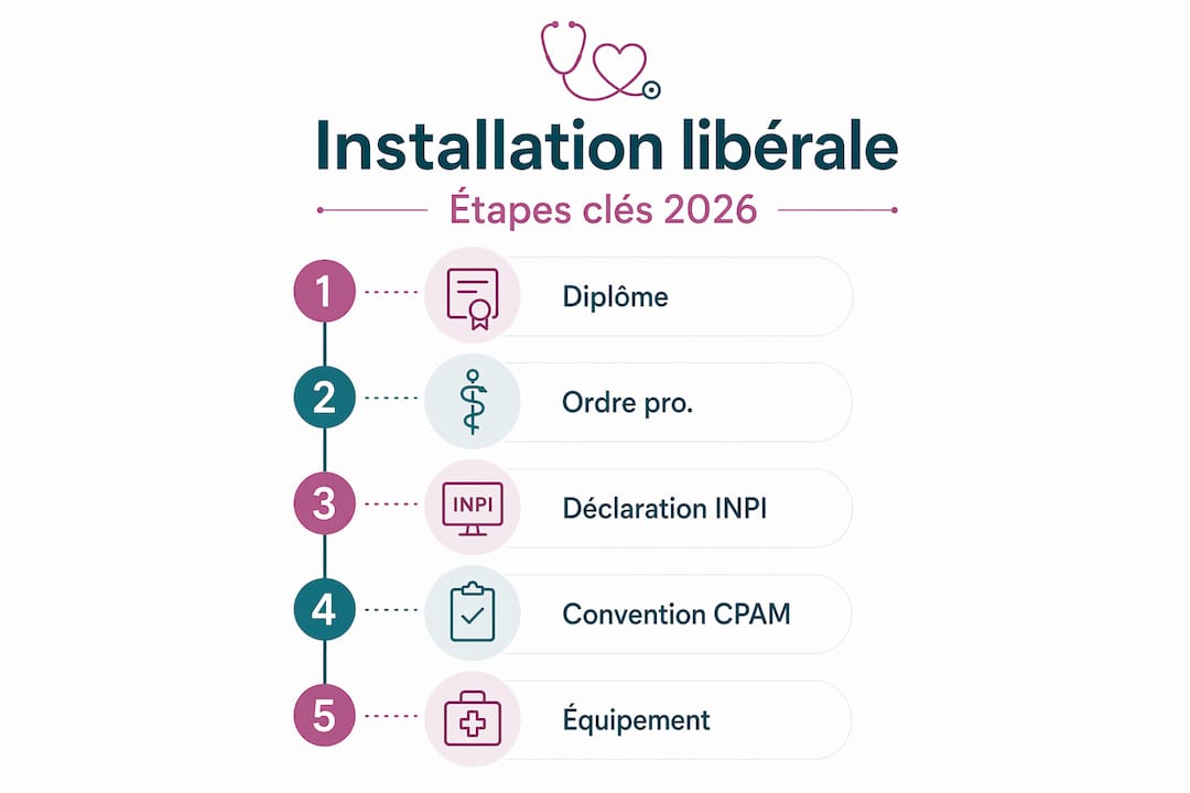 Infographie : les étapes incontournables pour s’installer en libéral
