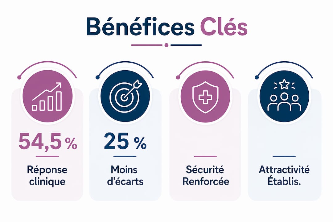 Infographie mettant en lumière les avantages du travail en équipe dans le secteur médical
