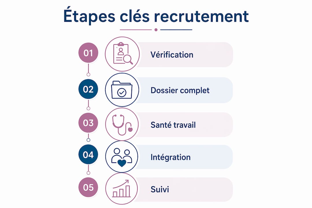 Infographie : les grandes étapes d’un recrutement médical conforme à la réglementation