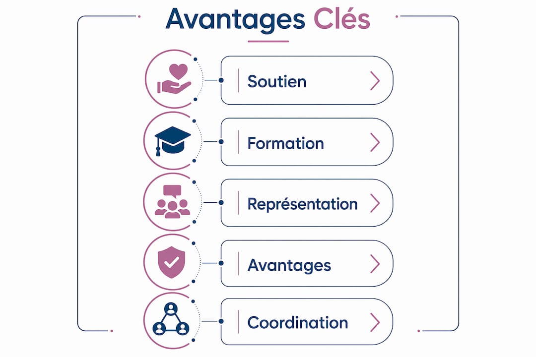 Visuel présentant les principaux atouts de l’adhésion à une mutuelle santé