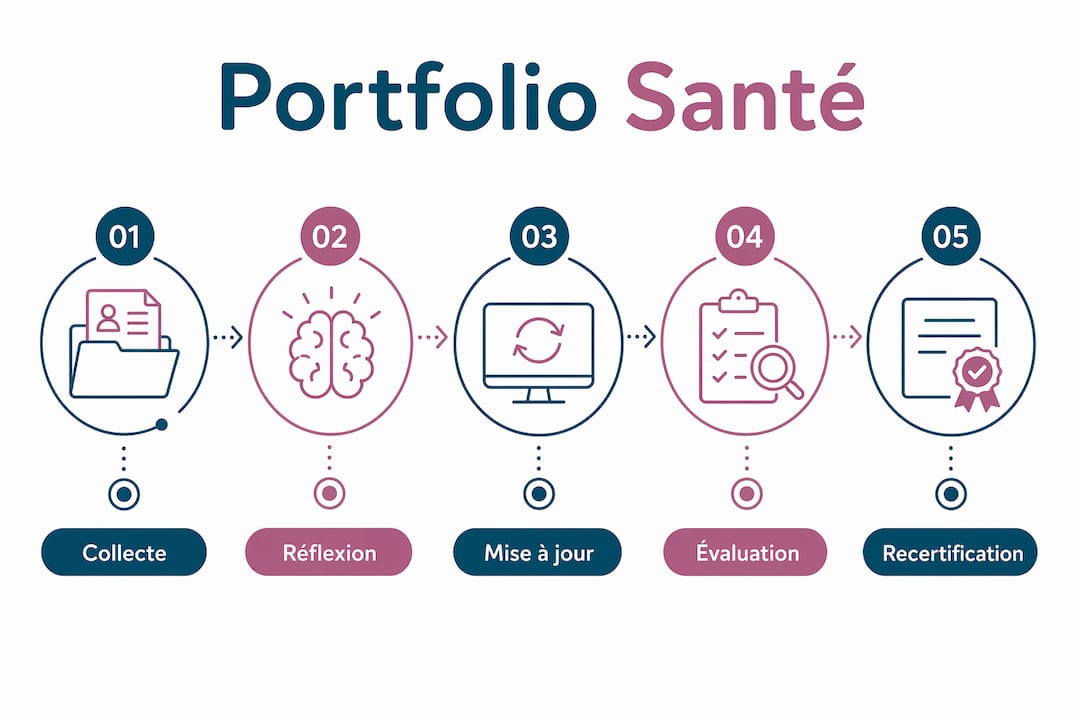 Les étapes incontournables pour créer un portfolio professionnel dans le secteur de la santé, présentées en infographie