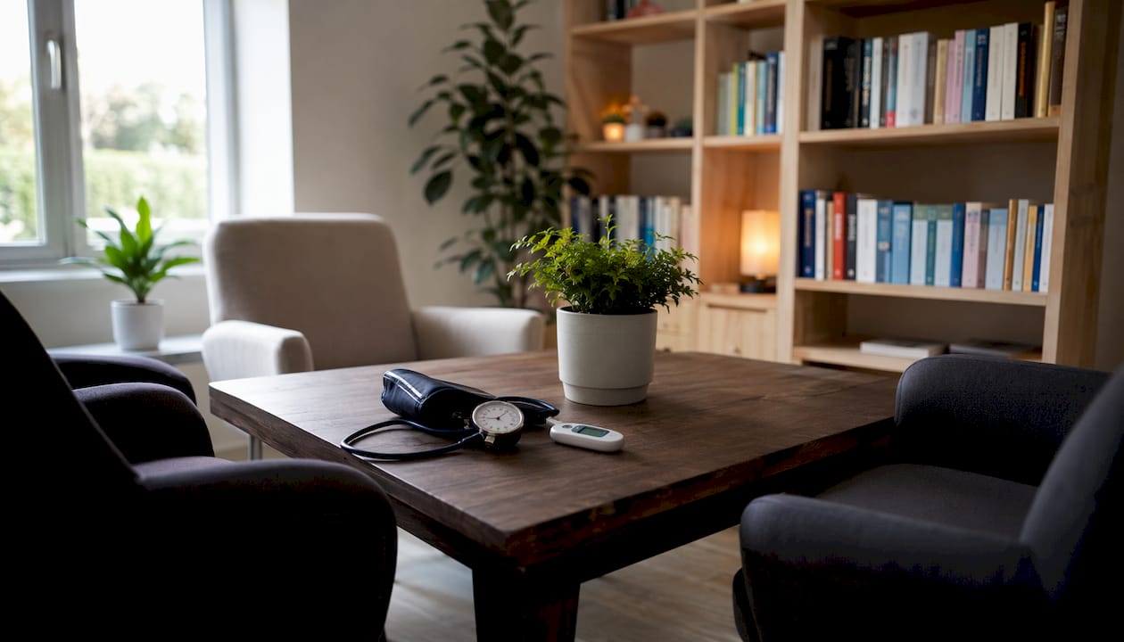 Du matériel médical disposé sur un bureau lumineux