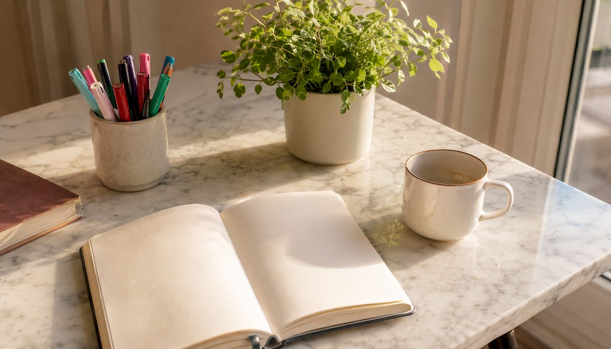 Supports de lecture sur les compétences en santé posés sur la table