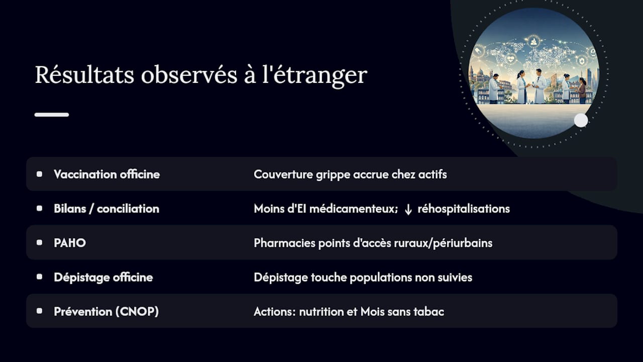Que montrent les exemples internationaux sur le terrain ? — overview diagram