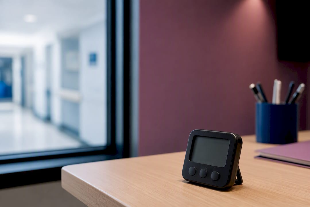 Outils de gestion du temps de recrutement sur un bureau à l'hôpital