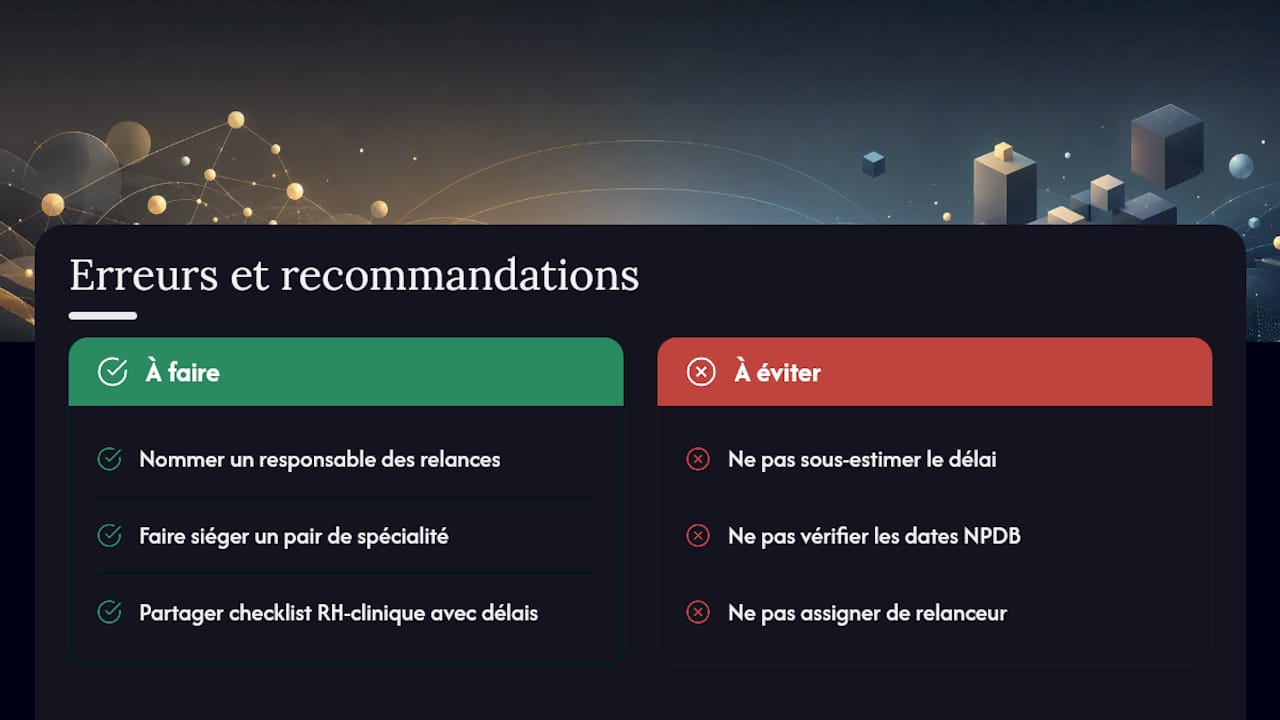 Erreurs récurrentes observées sur le terrain et recommandations pragmatiques — overview diagram
