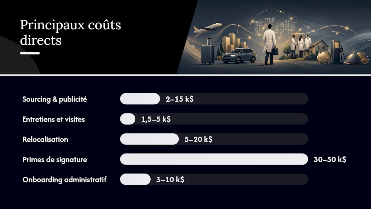 Quels sont les coûts directs du recrutement d'un médecin ? — overview diagram