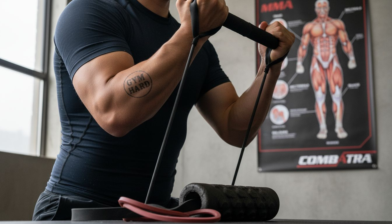 Rashguard compression detail during exercise