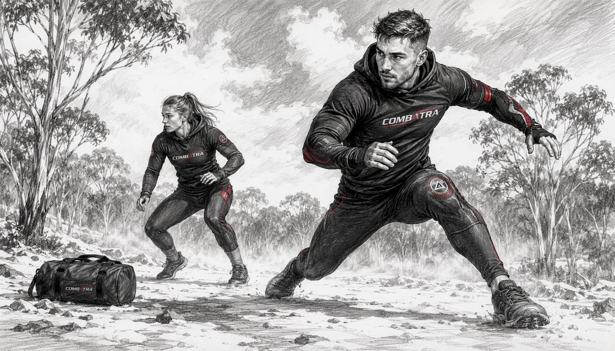 Athletes training outdoors in winter Combatra gear