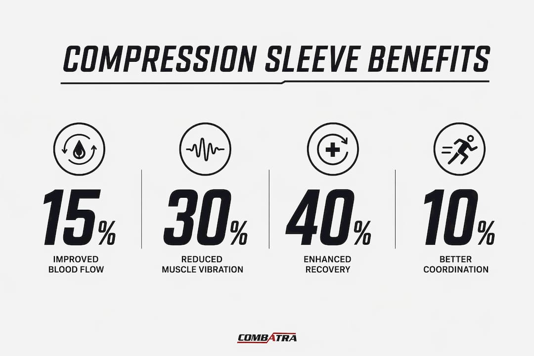 Infographic showing compression arm sleeves key performance benefits