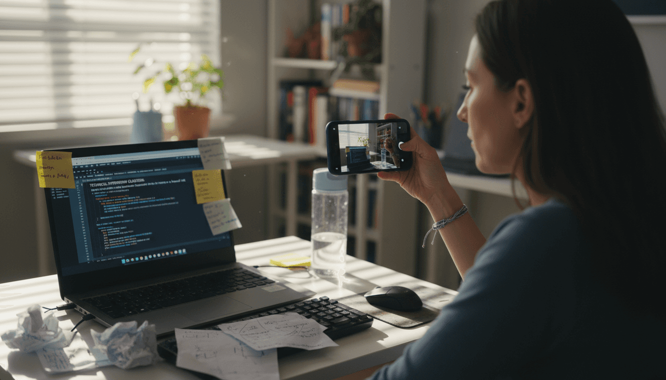 Practicing coding interview recording session