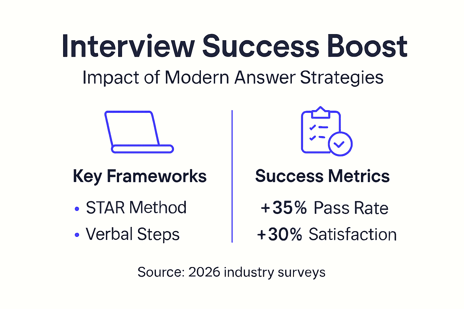 Infographic with frameworks and metrics for interviews