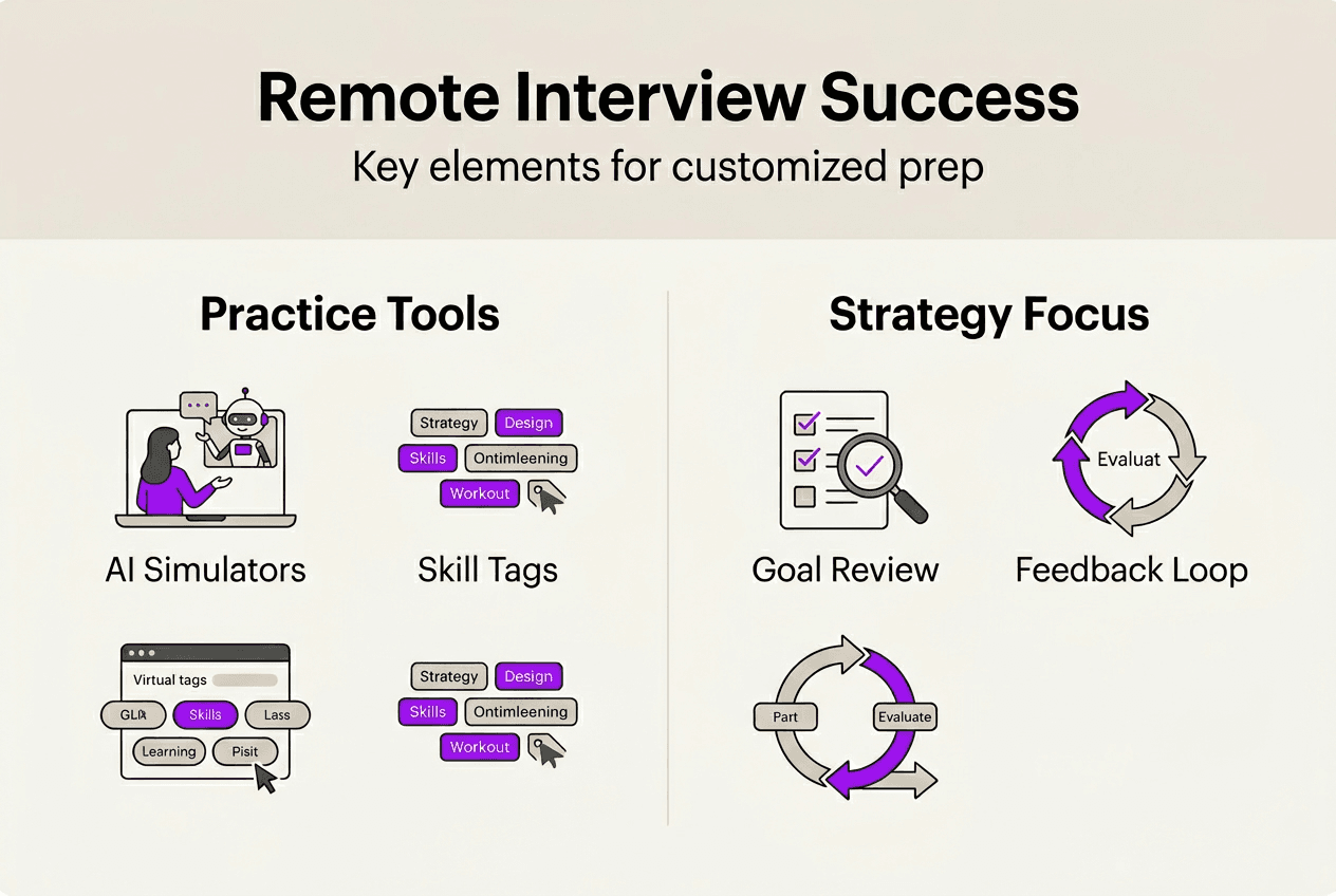 Infographic of remote interview strategy elements