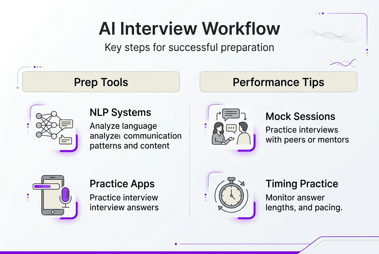 Infographic of AI interview workflow steps