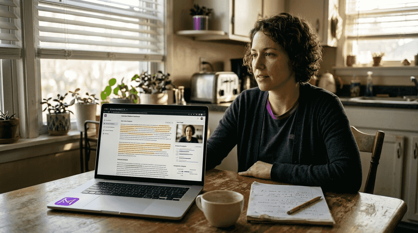 Candidate practicing interviews with AI feedback