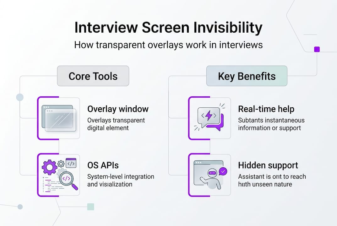 Infographic shows screen invisibility tools and benefits