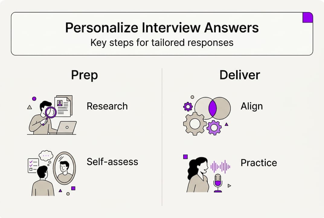 Infographic shows steps to personalize interview answers