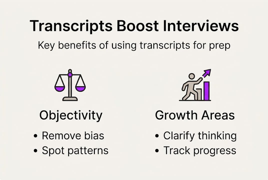 Infographic on transcript benefits in interviews
