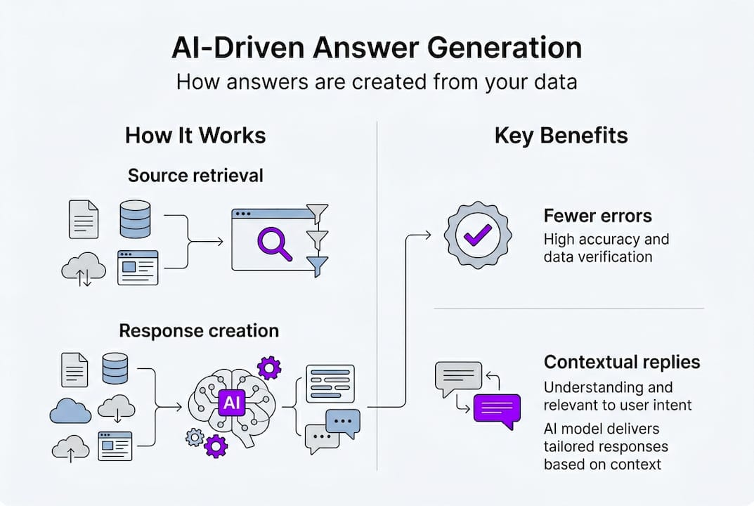 Infographic on AI answer generation basics