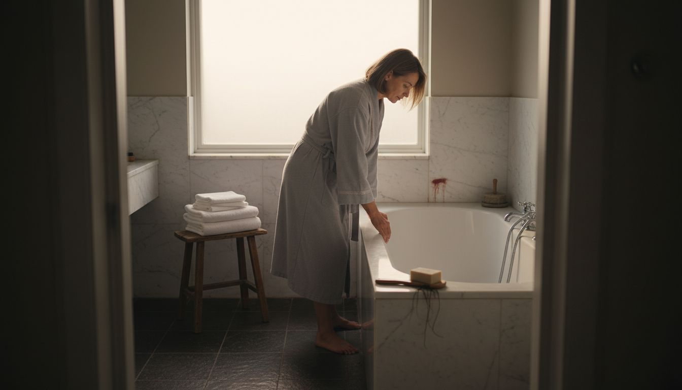 Prostrano kupatilo sa luksuznom kadom od mermera