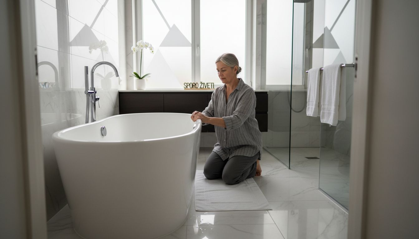 Dizajner pažljivo podešava luksuznu slavinu u kupatilu.