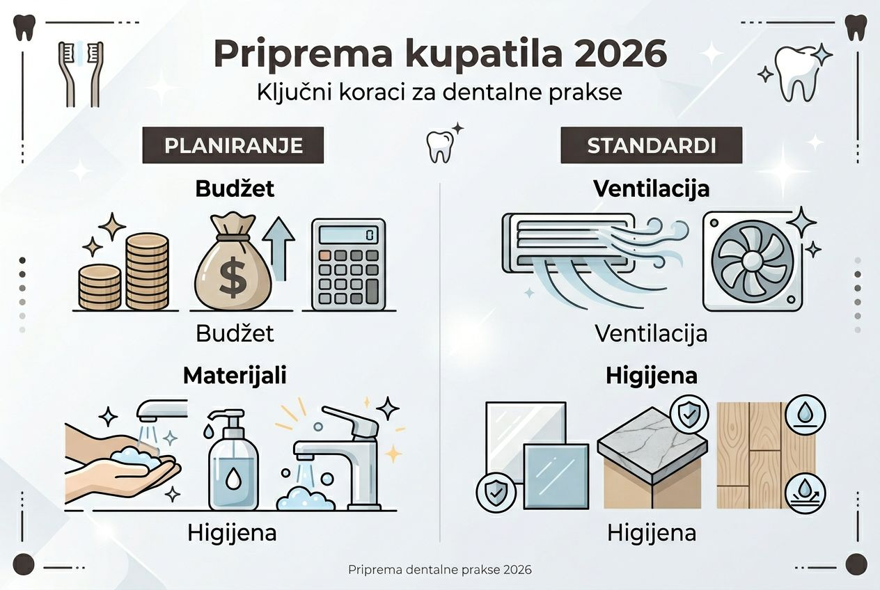 Vodič kroz uređenje kupatila za stomatološke ordinacije – infografik