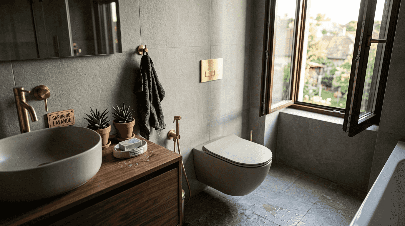 Vrhunsku sofisticiranost kupatila upotpunjuje moderna i stilizovana sanitarija, koja prostoru daje poseban, luksuzni pečat.