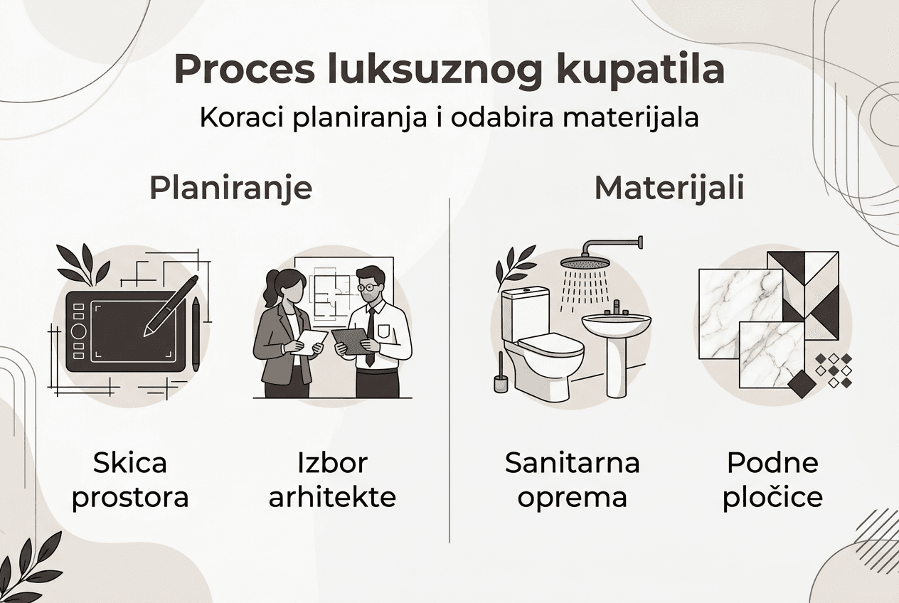 Na ovoj infografici možete videti sve korake koje treba ispratiti prilikom uređenja kupatila.