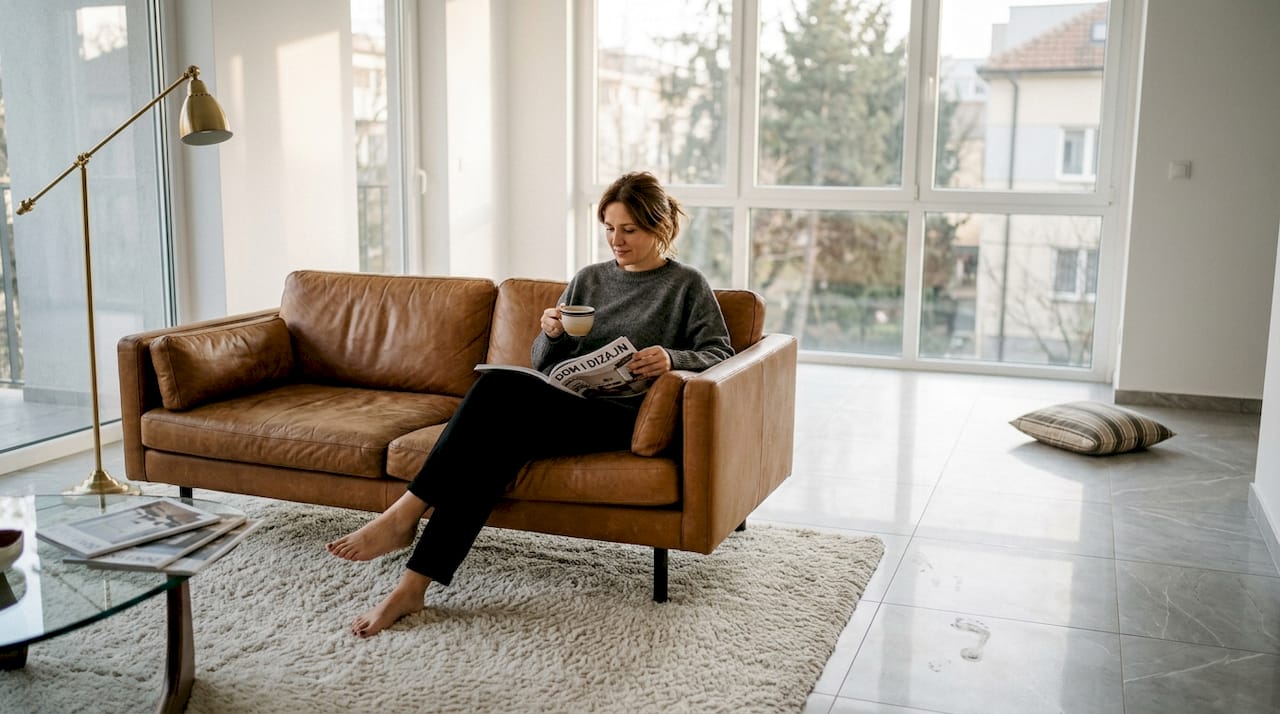 Savremeni dnevni boravak oplemenjen luksuznim keramičkim pločicama