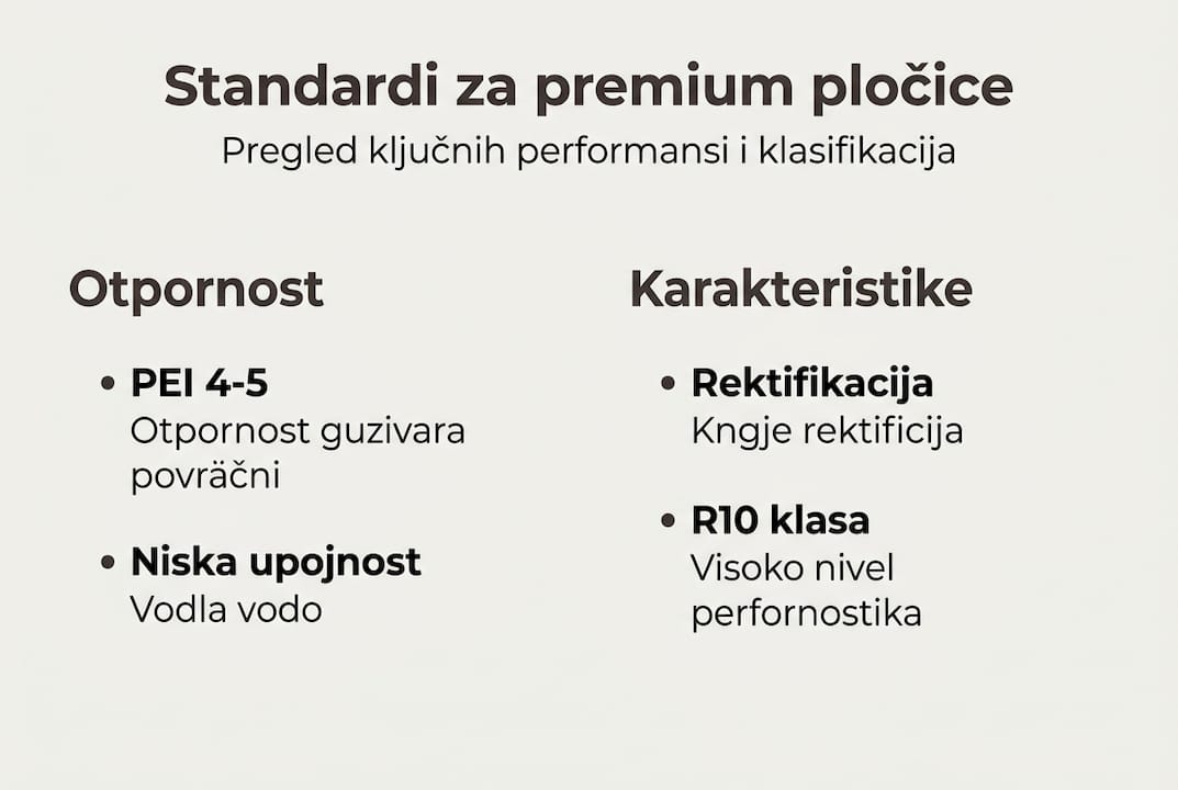 Vizuelni prikaz najvažnijih karakteristika premium pločica