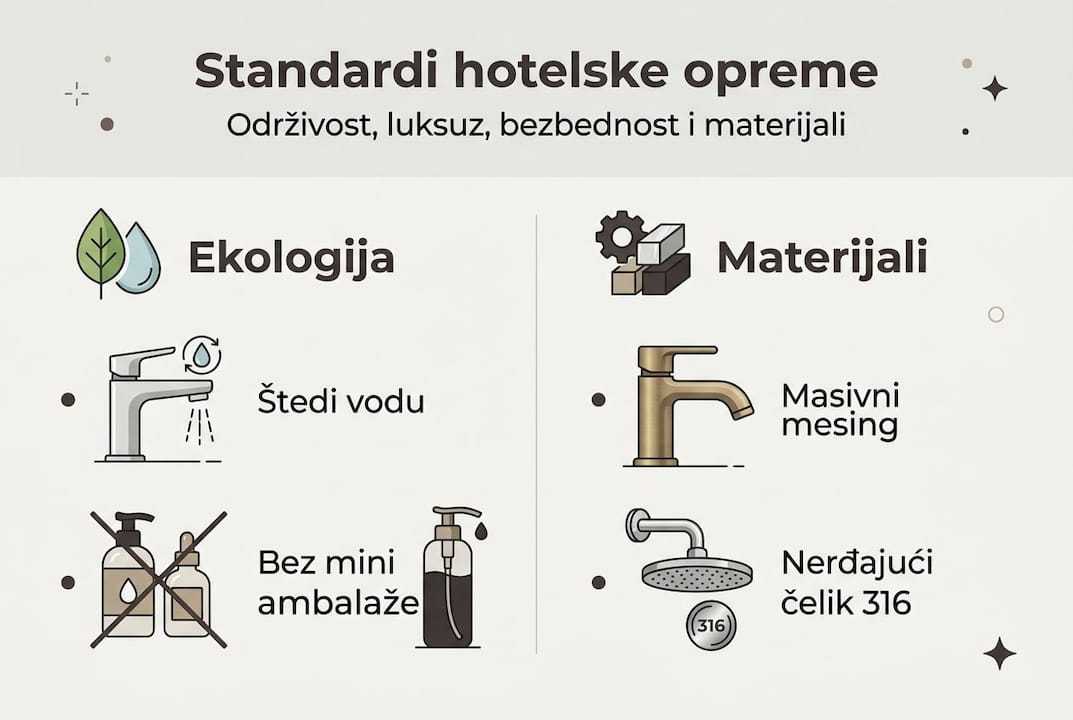 Vizuelni prikaz održive i luksuzne hotelske opreme