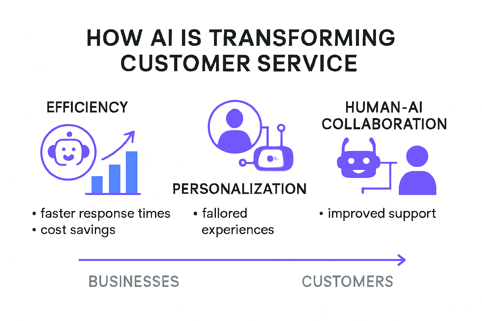 Infographic showing AI transformation in customer service