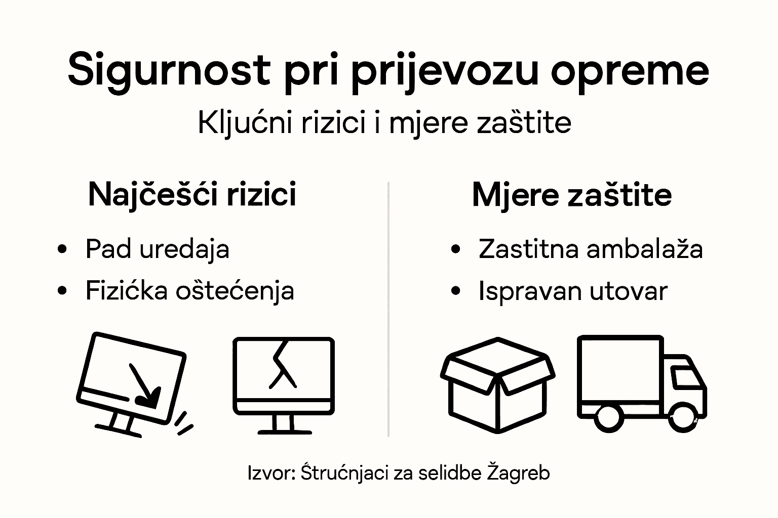 Infografika: Najčešći rizici pri prijevozu opreme i kako ih spriječiti