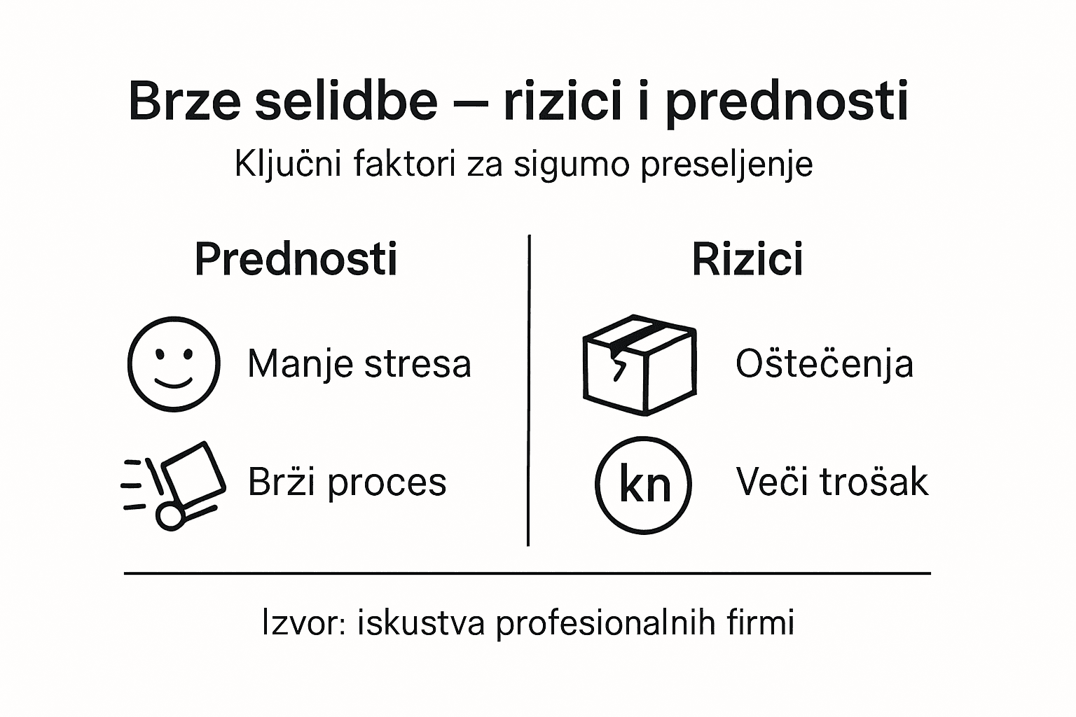 Infografika: što sve donose brze selidbe – prednosti i zamke