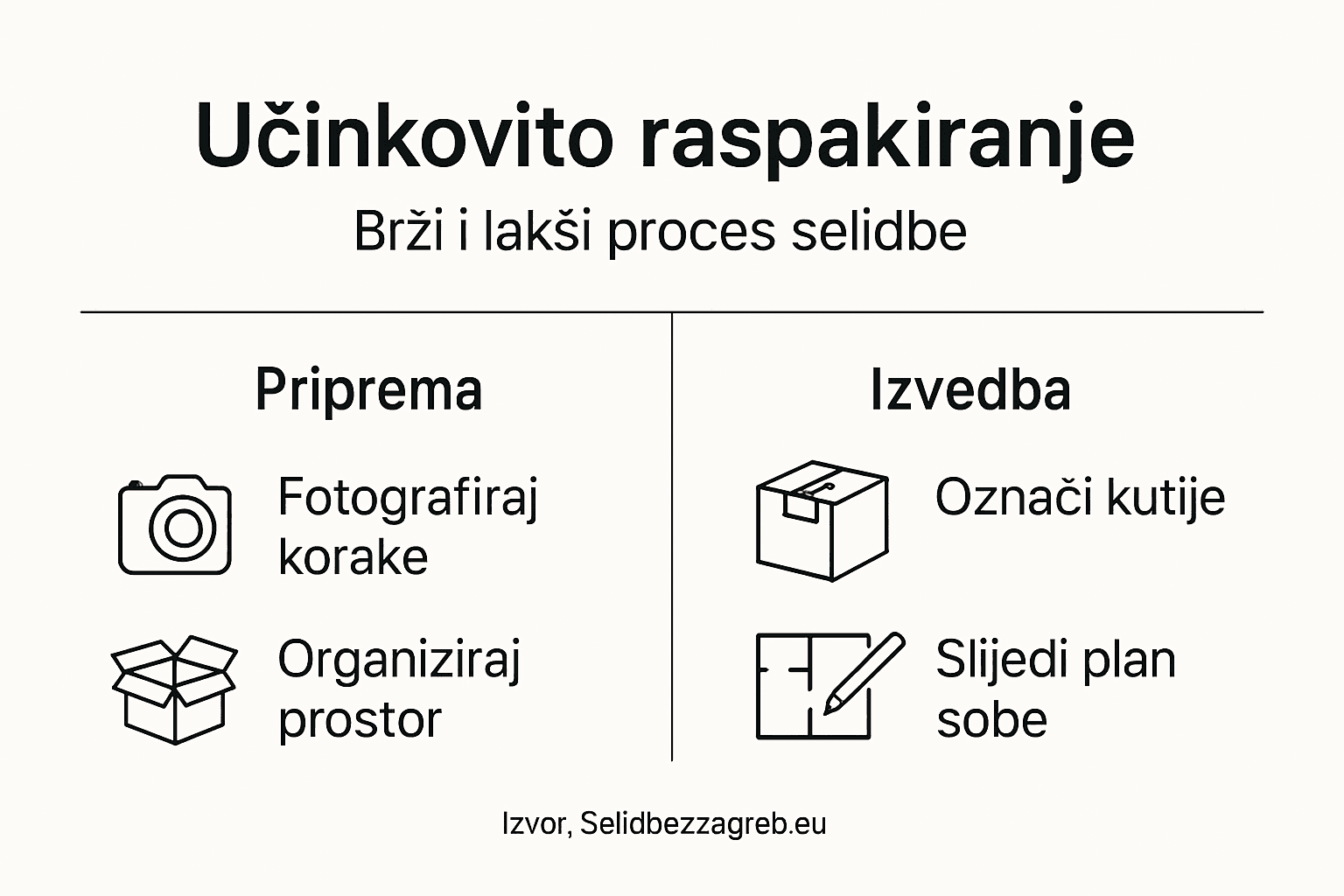 Praktična infografika: kako korak po korak uspješno raspakirati pakete